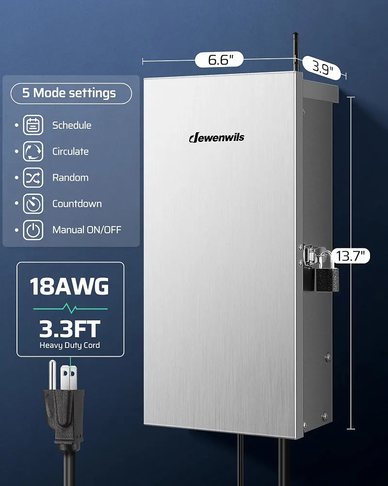 DEWENWILS 300W Wi-Fi Low Voltage Landscape Transformer 2.4GHz ONLY