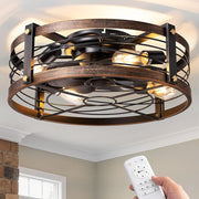 21" Pre-Assembled Ceiling Fans with Lights - Flush Mount (Brushed Gold)