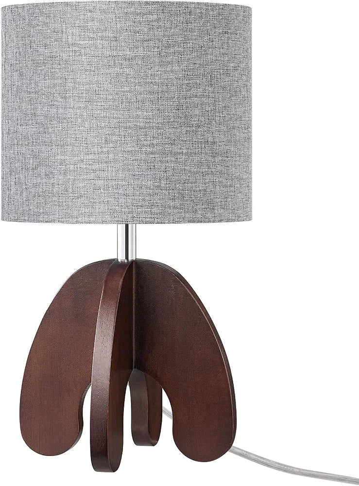 EDISHINE 14.37'' Small Table Lamp, Vintage Bedside Lamp, Linen Shade, E26