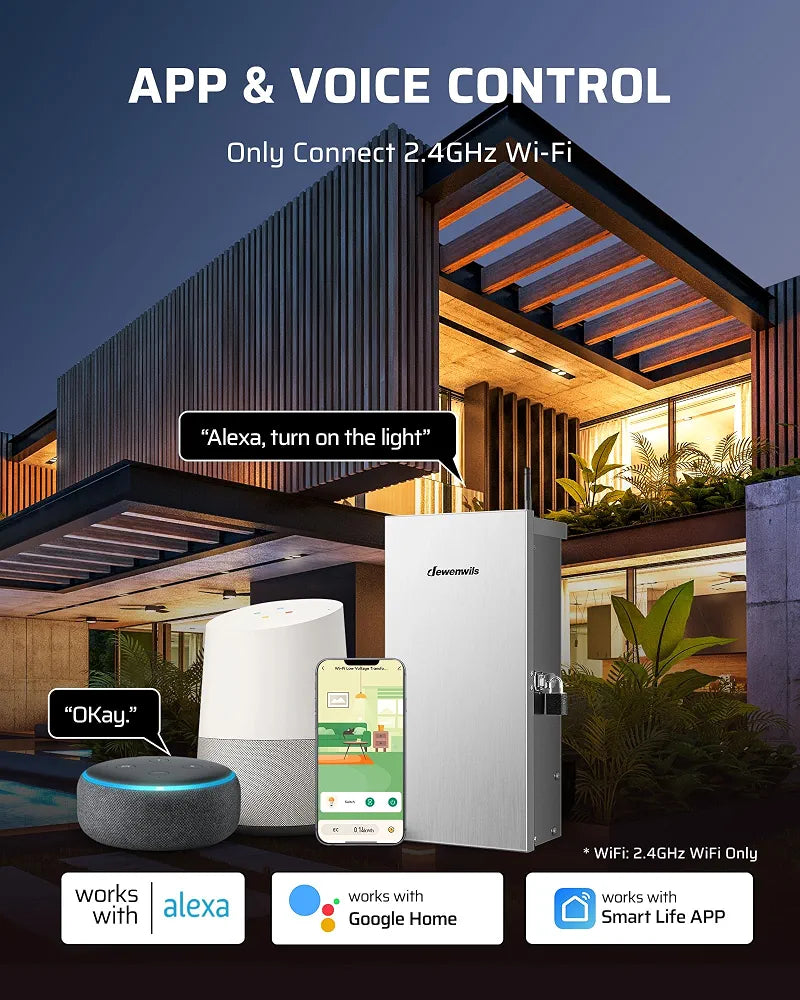 DEWENWILS 300W Wi-Fi Low Voltage Landscape Transformer 2.4GHz ONLY