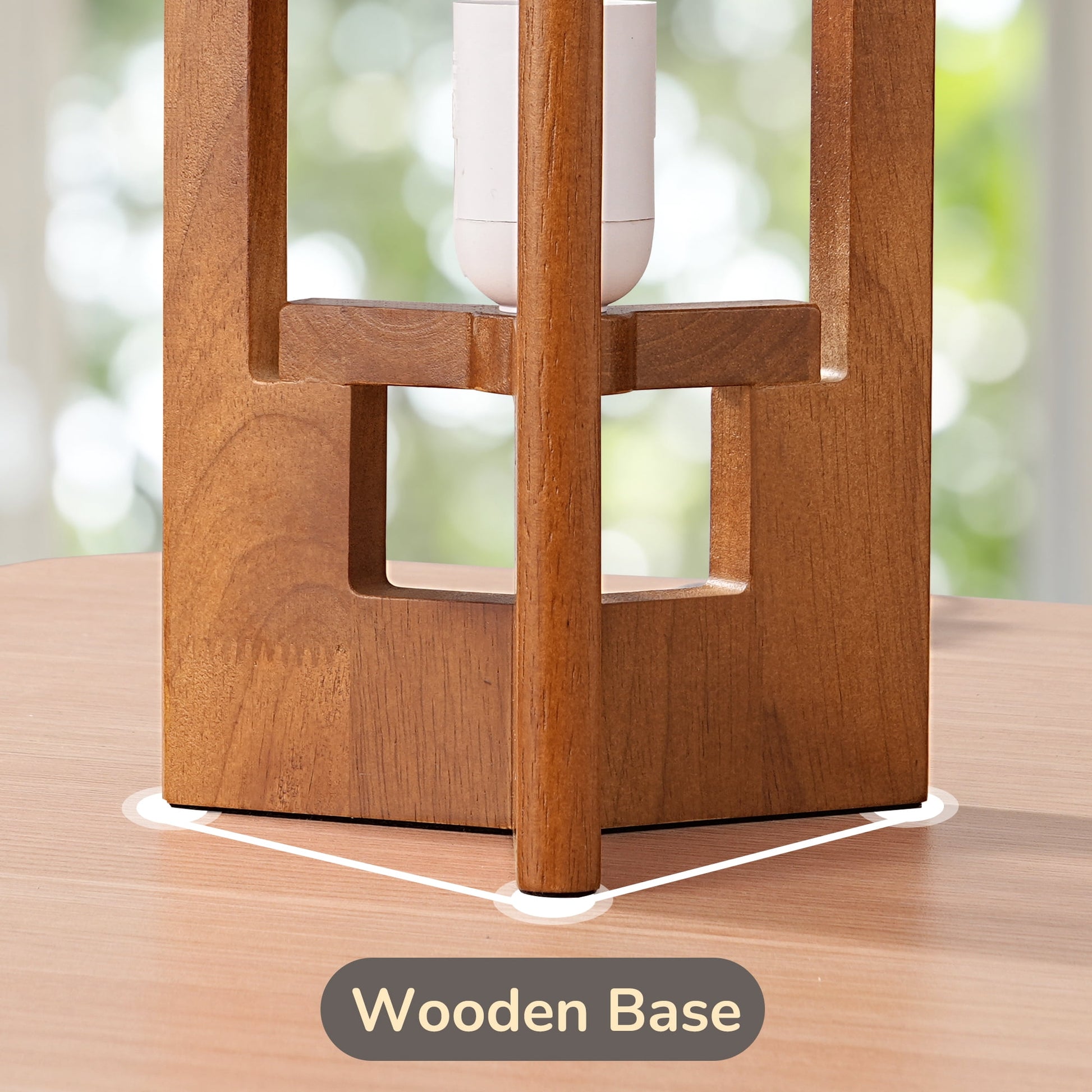 EDISHINE 2-Piece Modern Lamp Set, Table Lamp with White Linen Shade, Bedside Lamp for Living Room, Rosewood Nightstand Lamp, E26 Base (Bulbs Not Included)
