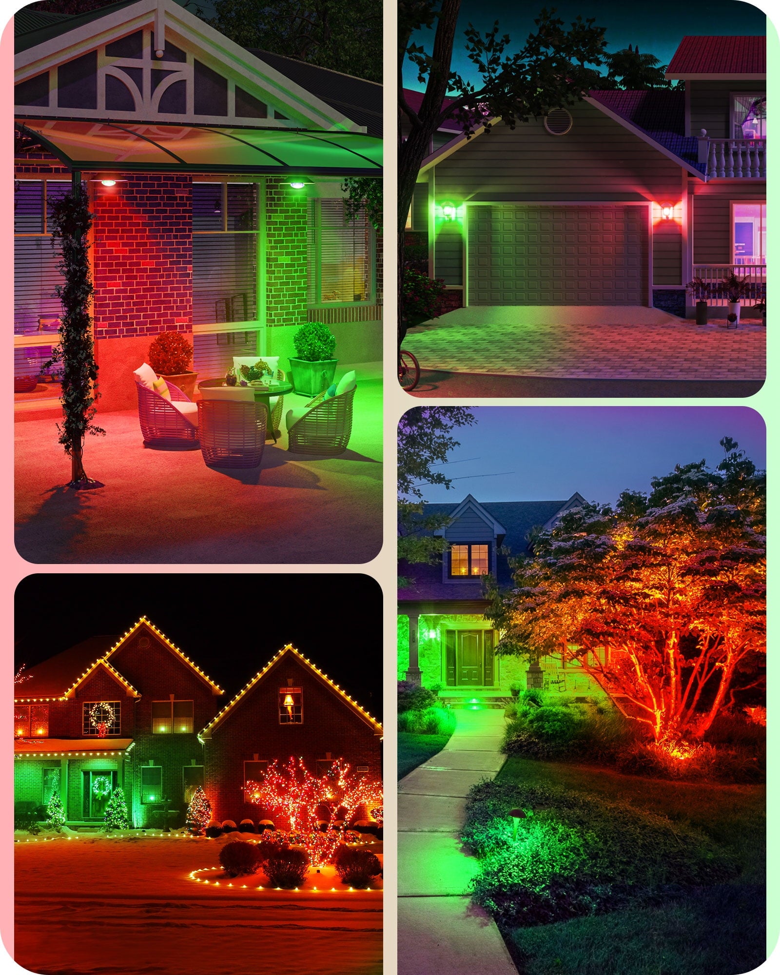 EDISHINE 2 Pack LED Par38 Flood Red Green Outdoor Christmas Light Bulbs, 18W (120W Equivalent), Dimmable, E26 Base Green Red LED Lights for Holiday Decor