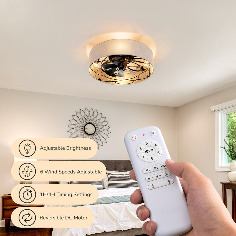 Winston Porter 19.6'' Ceiling Fan With Light Kit And Remote Control Included