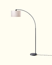 78.4" Tall Modern Arc Floor Lamp with Linen Drum Shade