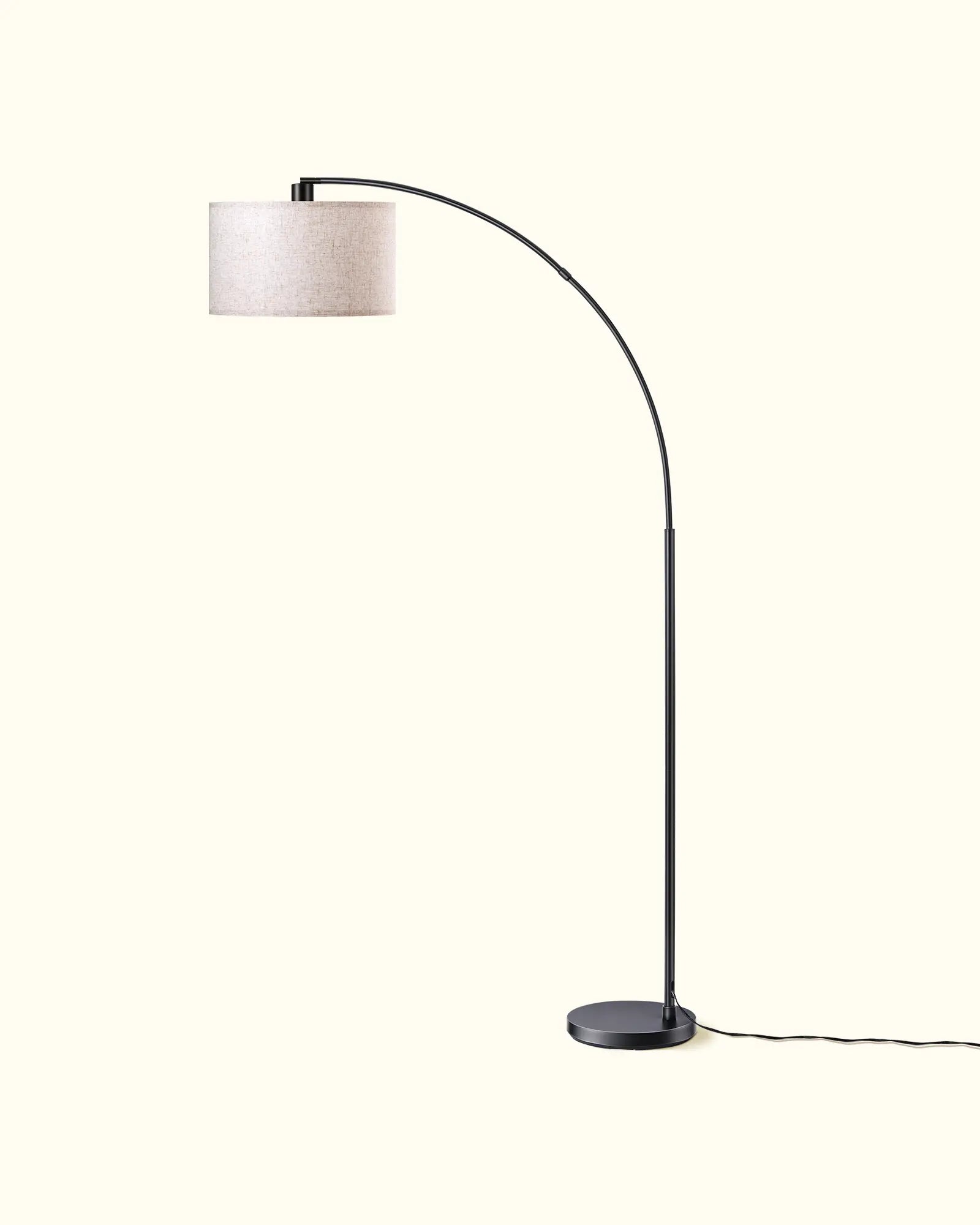 78.4" Tall Modern Arc Floor Lamp with Linen Drum Shade