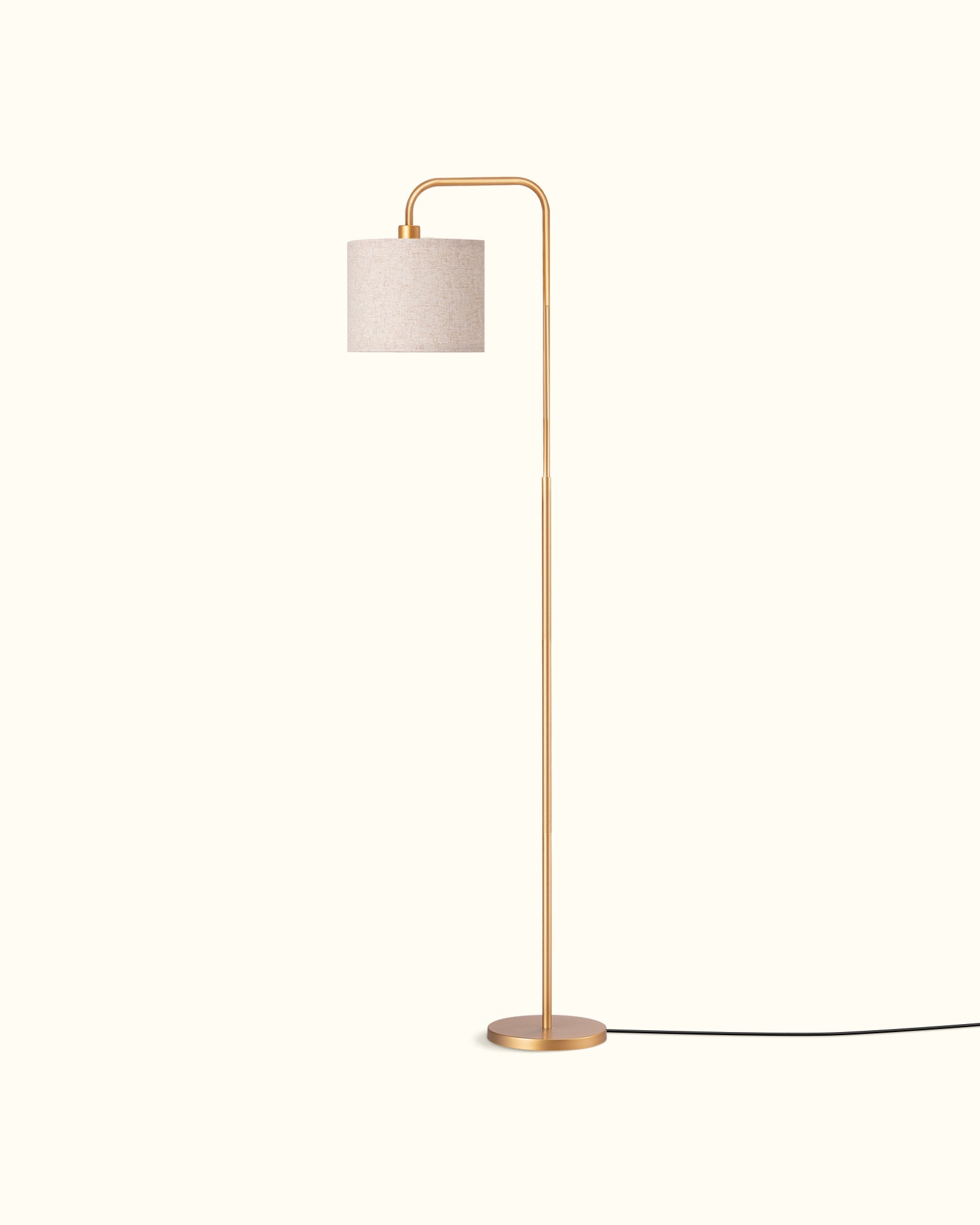 EDISHINE 63" Tall Modern Arc Floor Lamp with Linen Shade & Remote