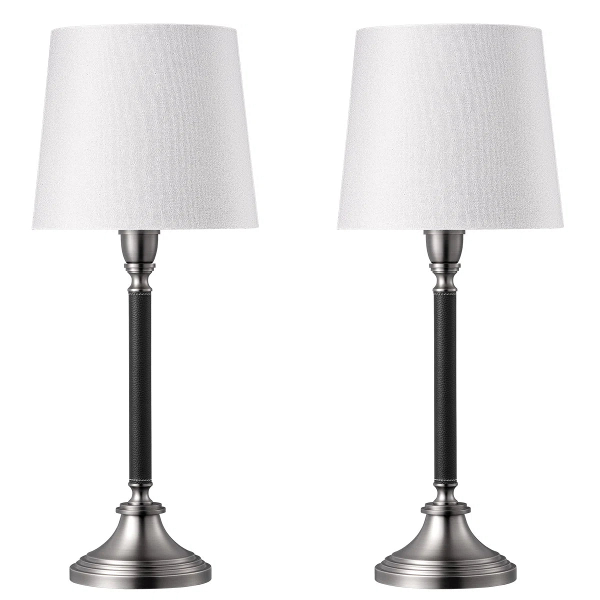 Classic Metal Table Lamp Set, for Living Room Bedroom, Bedside Table (Set of 2) 25.6"