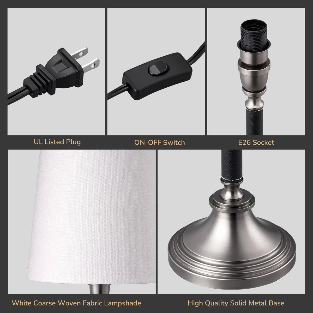 Classic Metal Table Lamp Set, for Living Room Bedroom, Bedside Table (Set of 2) 25.6"