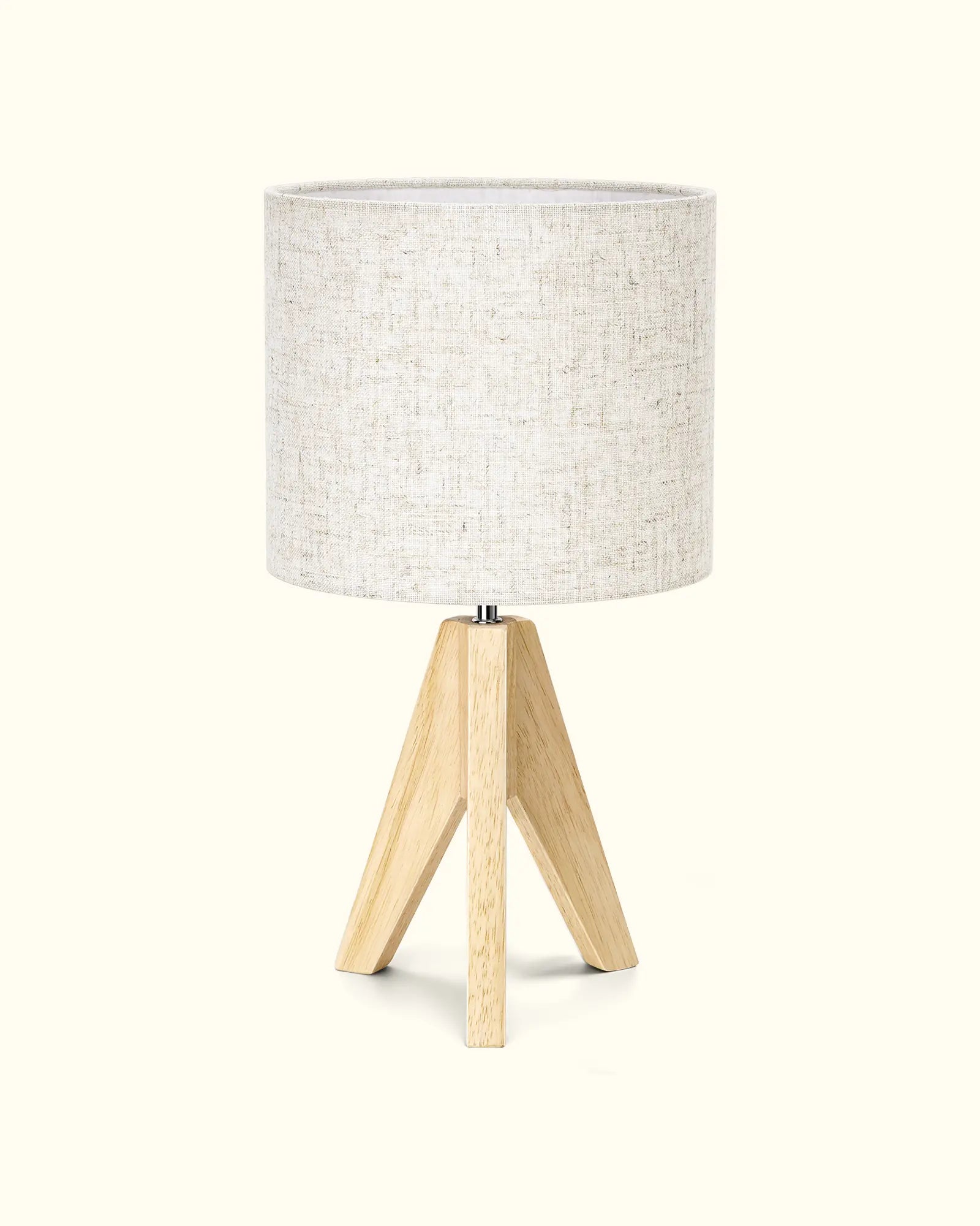EDISHINE | Modern Wooden Tripod Table Lamp with Linen Shade