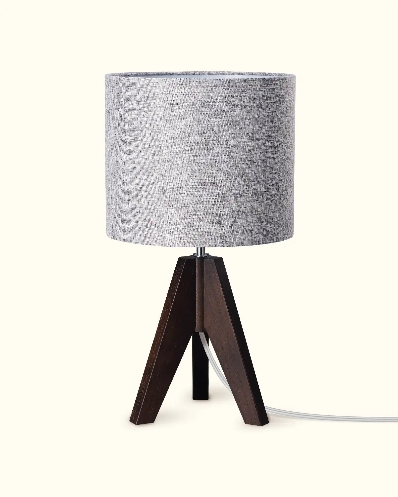 EDISHINE | Modern Wooden Tripod Table Lamp with Linen Shade