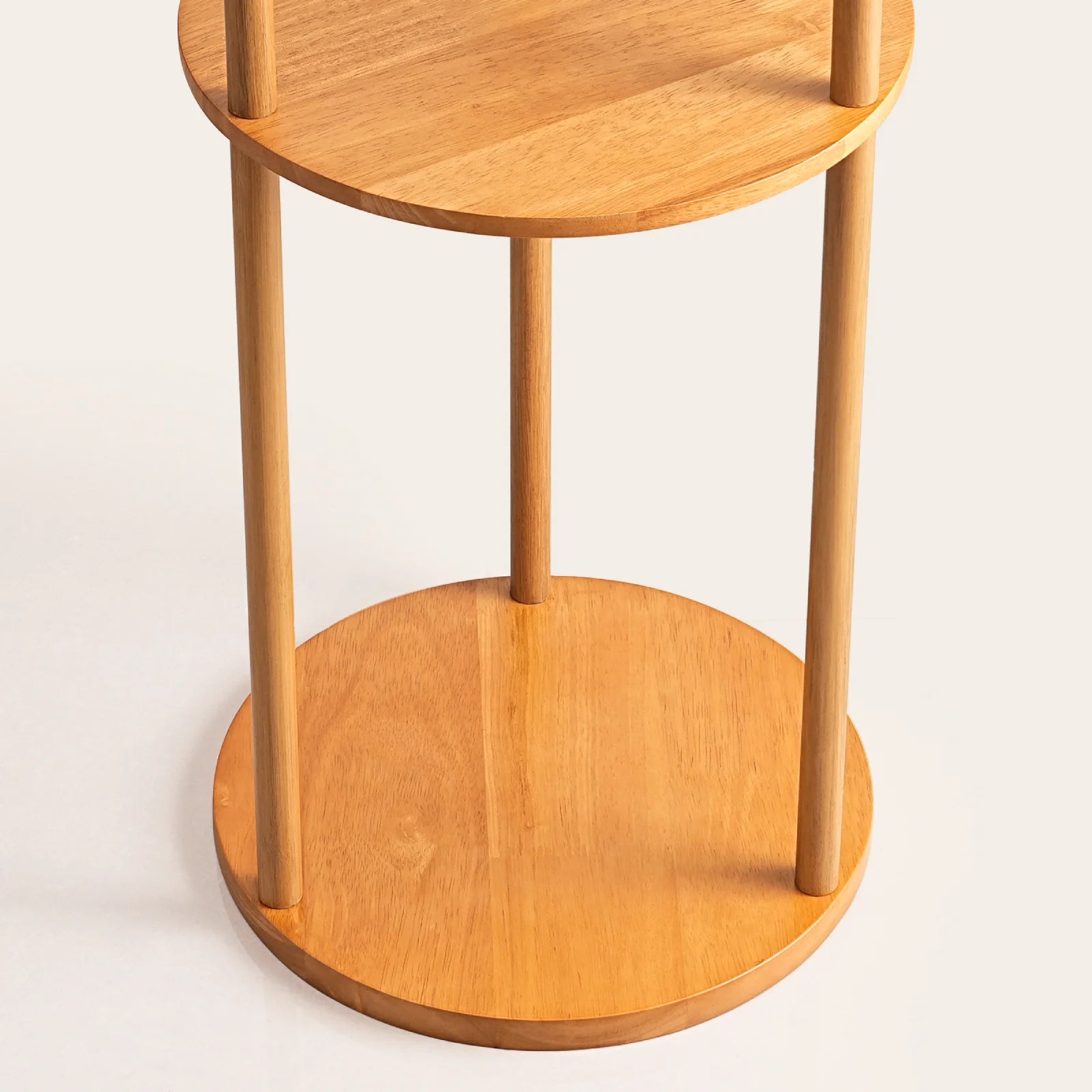 Column Floor Lamp With Solid Wood Shelves (63.8")