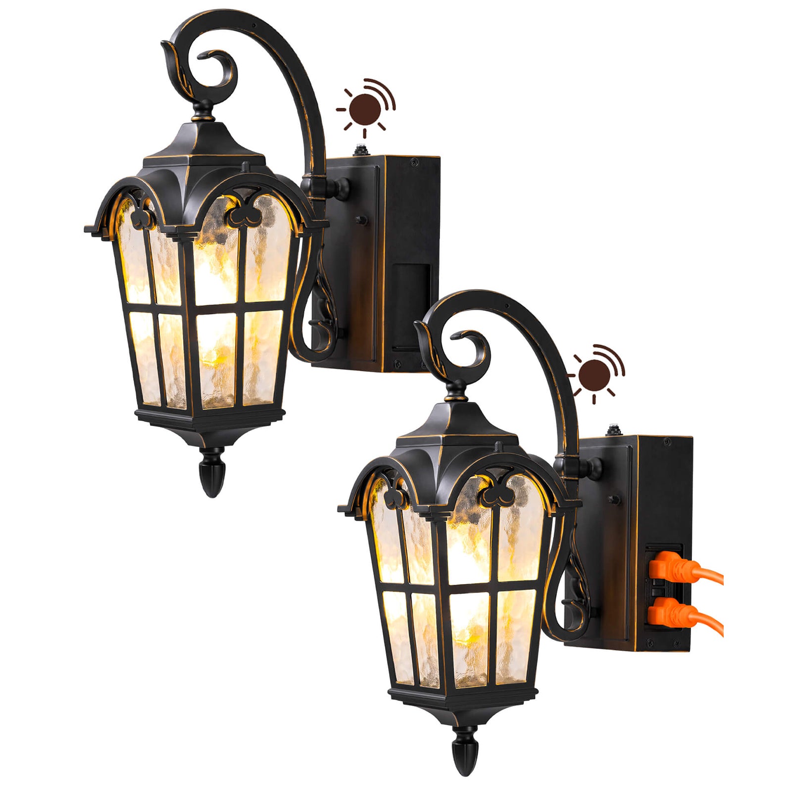 EDISHINE Dusk to Dawn Outdoor Wall Lights 2 Pack -HOWL03C