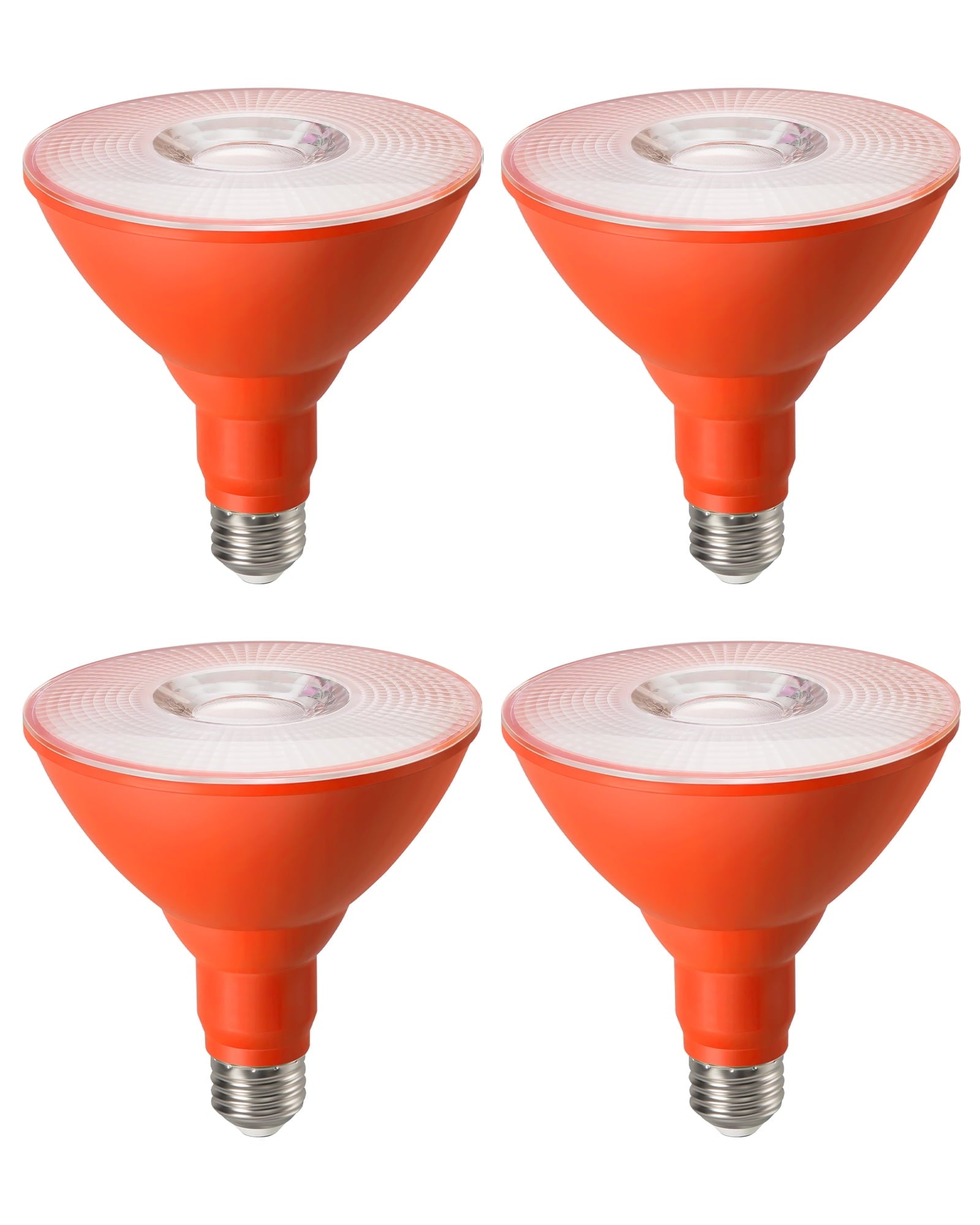 EDISHINE 4 Pack Halloween PAR38 Orange LED Flood Light Bulbs Outdoor, Dimmable, Orange LED Light Bulb, 18W(120W Equivalent), Flood Lights Bulb for Halloween Decorations, E26 Base, ETL Listed