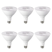 EDISHINE 6 Pack LED Par38 Outdoor Flood Light Bulbs, 18W (120W Equivalent), 5000K Daylight, Dimmable, Waterproof, E26 Base, 1800 Lumen for Yard Porch Driveway - HLBP38L