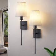 EDISHINE Set of 2 Dimmable Indoor Wall Sconces With Remote Control, Modern Wall Lights for Bedroom Living Room, Bulbs Included