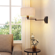 EDISHINE Wall Light for Bedroom Living Room, Dimmable Wall Sconce with Swing Arm, Bulb Included