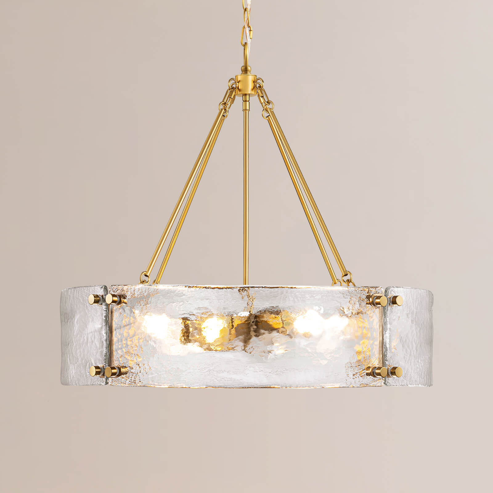 6-Light Hammered Glass Chandelier (24")