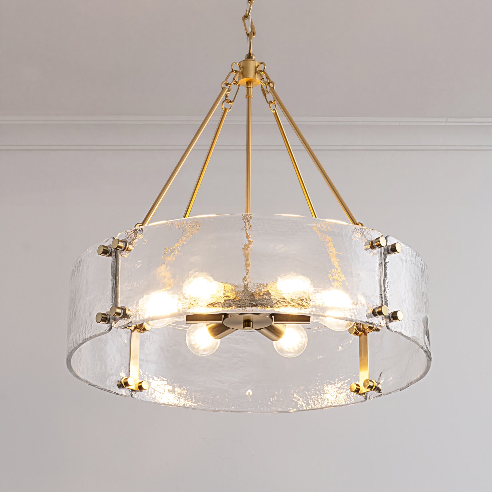 6-Light Hammered Glass Chandelier (24")