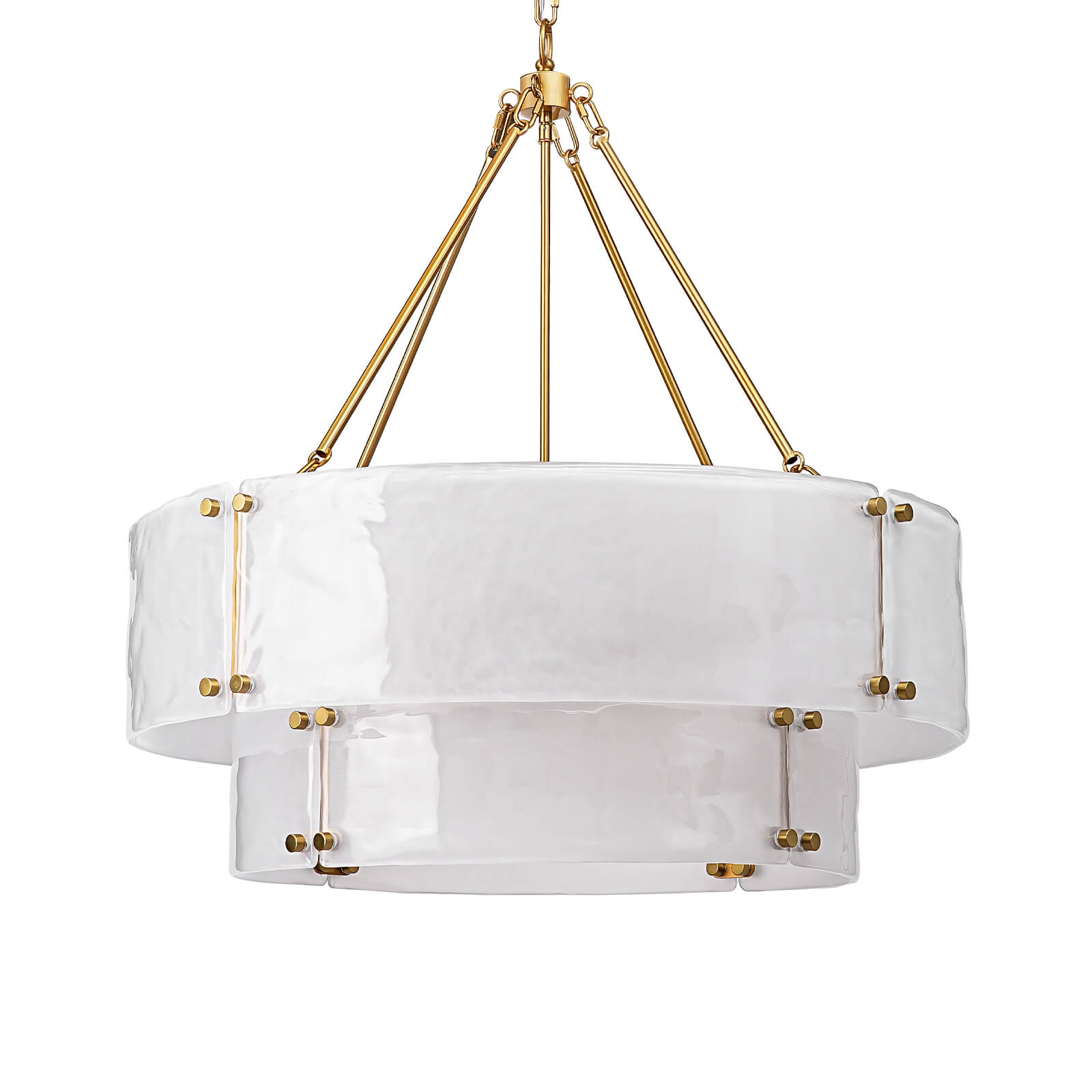 12-Light 2-Tier Frosted Glass Chandelier (32")