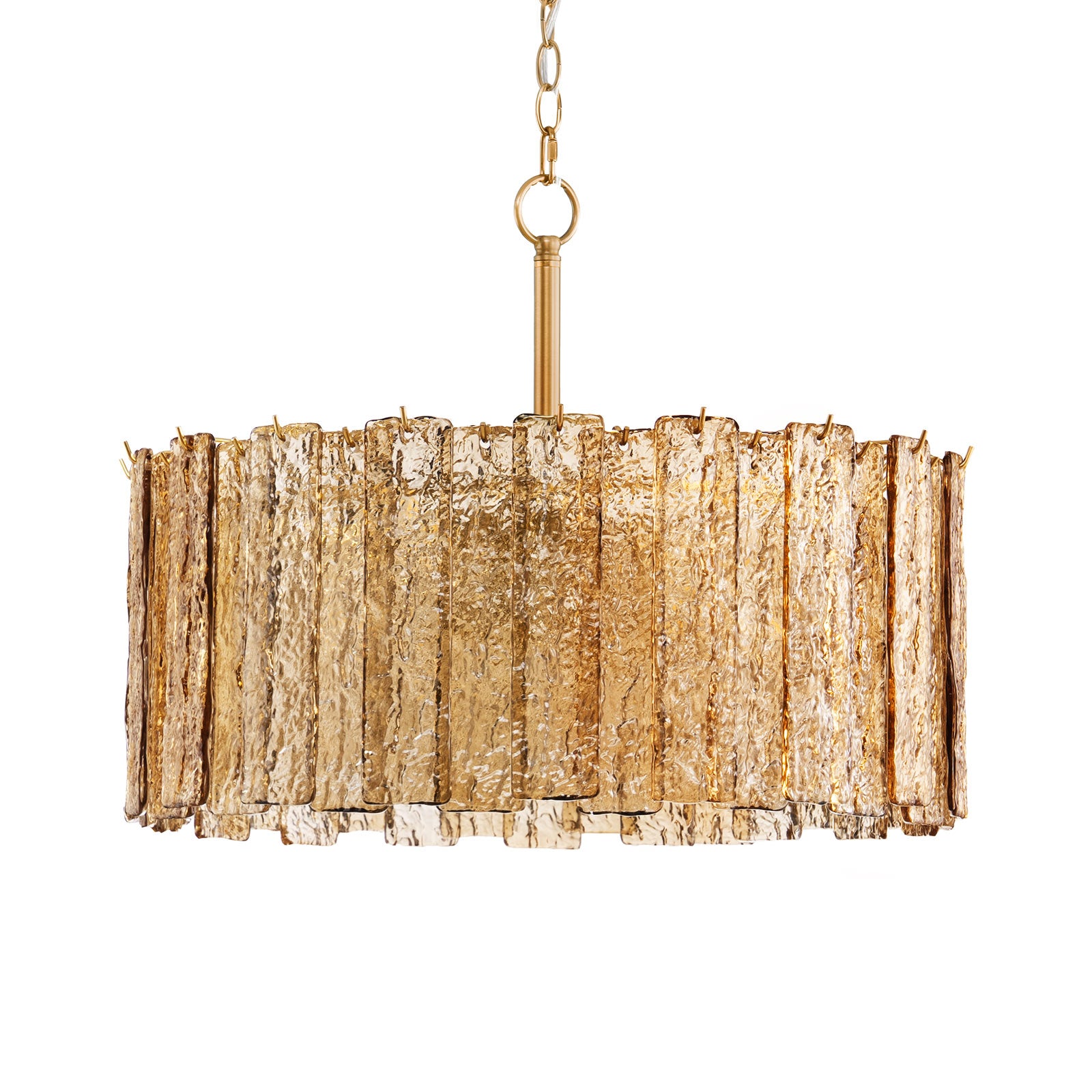 8-Light Cognac-Colored Round Chandelier (24")