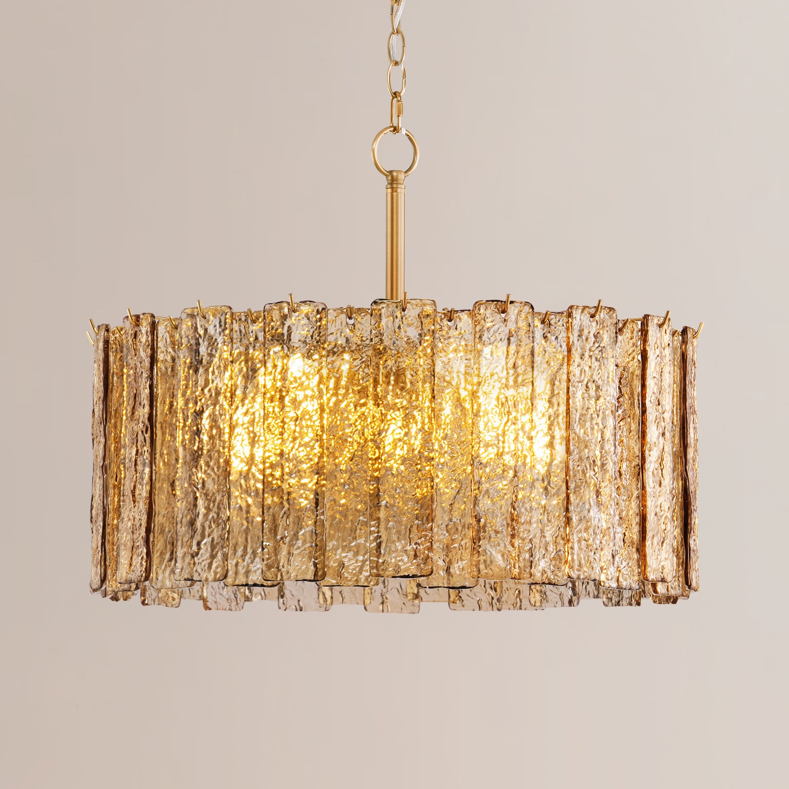 8-Light Cognac-Colored Round Chandelier (24")