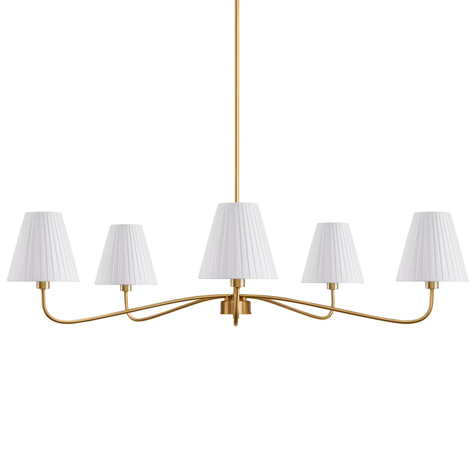 5-Light Chandelier with Folded Fabric Shades (47")