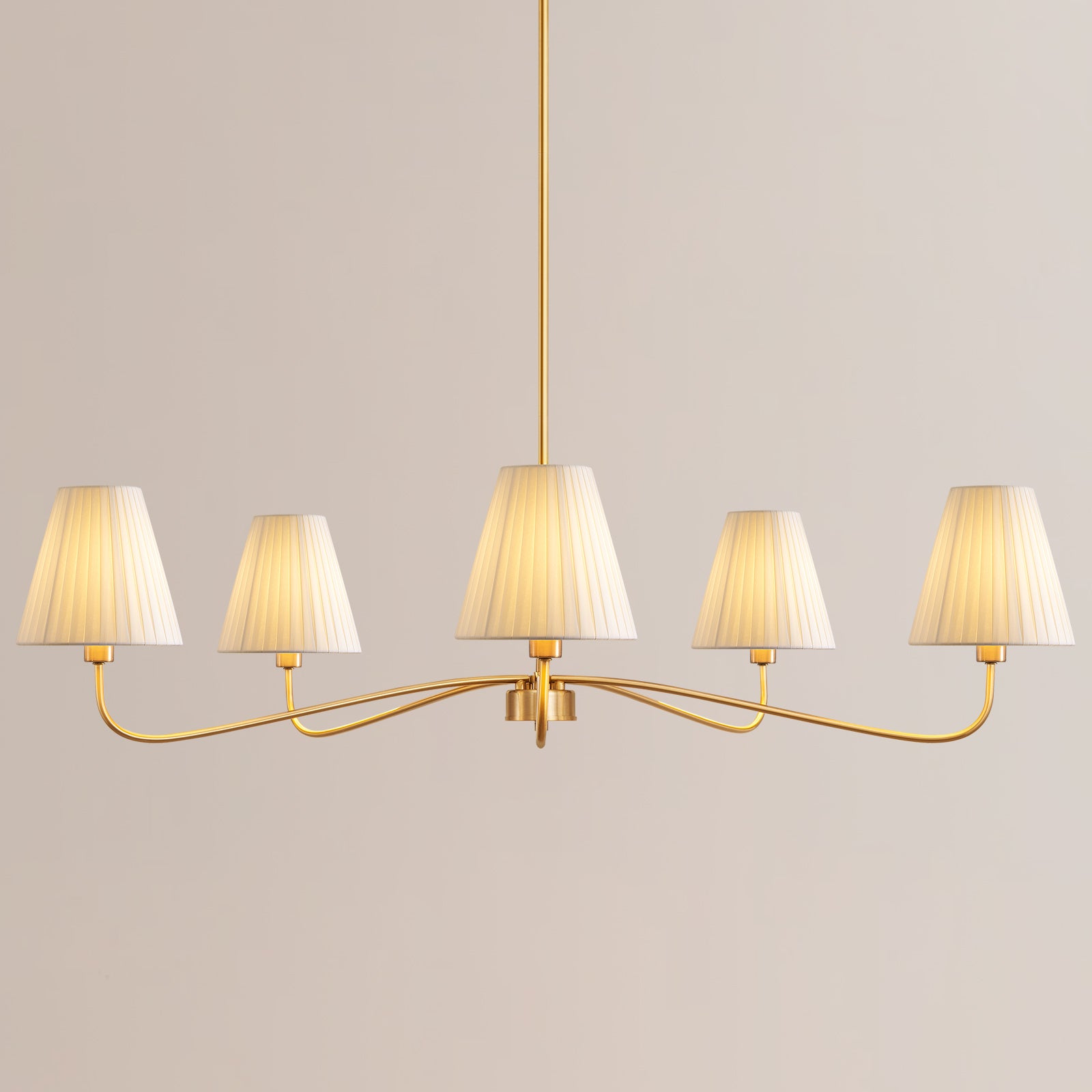 5-Light Chandelier with Folded Fabric Shades (47")