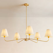 5-Light Chandelier with Folded Fabric Shades (47")