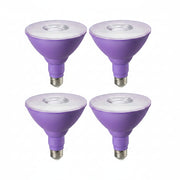 EDISHINE 4 Pack LED Par38 Outdoor Flood Purple Light Bulbs, 18W (120W Equivalent), Dimmable, E26 Base Purple LED Lights, Party Decortion - HDCP38F