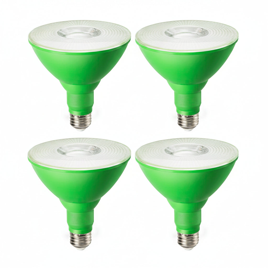 EDISHINE 4 Pack PAR38 Green LED Flood Light Bulbs Outdoor, Dimmable LED Flood Christmas Light Bulb, 18W(120W Equivalent), Green Flood Lights for Christmas Decorations, E26 Base, ETL Listed - HDCP38L