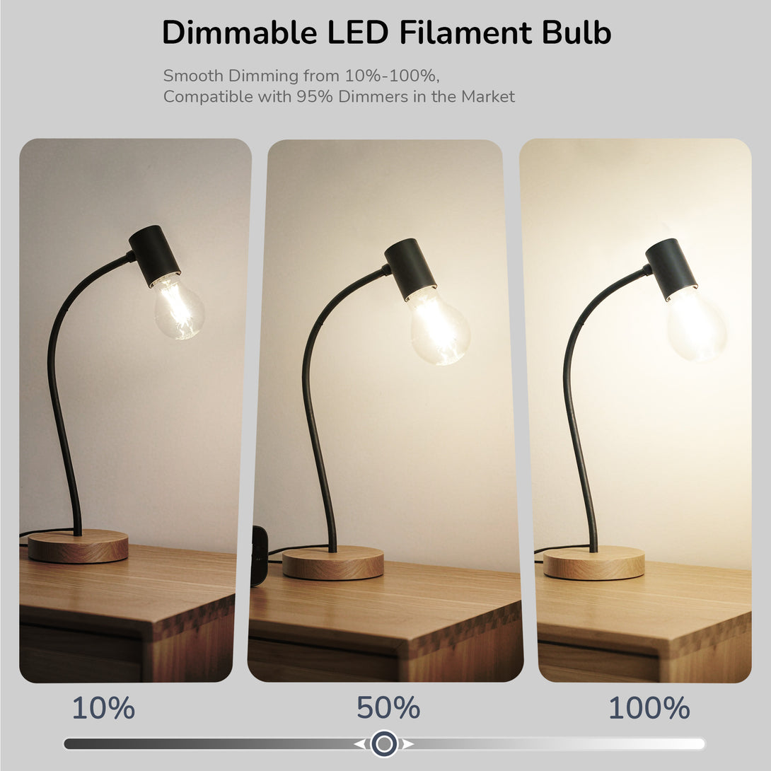 EDISHINE 6 Pack Vintage A19 Dimmable LED Edison Bulbs, 2700K & 4000K - HDFA19A-HDFA19B
