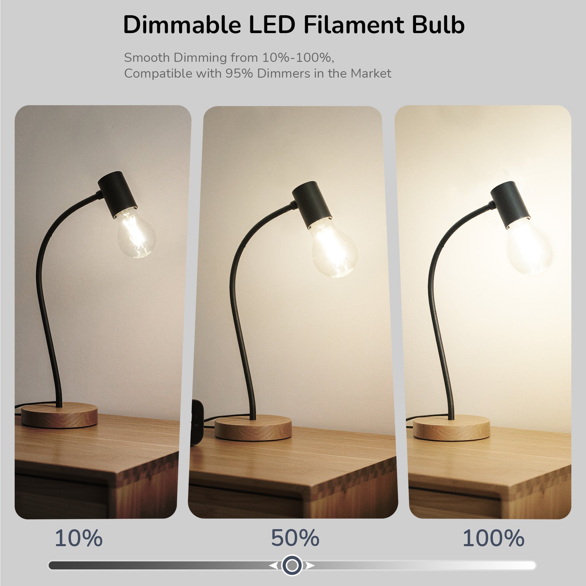 EDISHINE 6 Pack Vintage A19 Dimmable LED Edison Bulbs, 2700K & 4000K - HDFA19A - HDFA19B