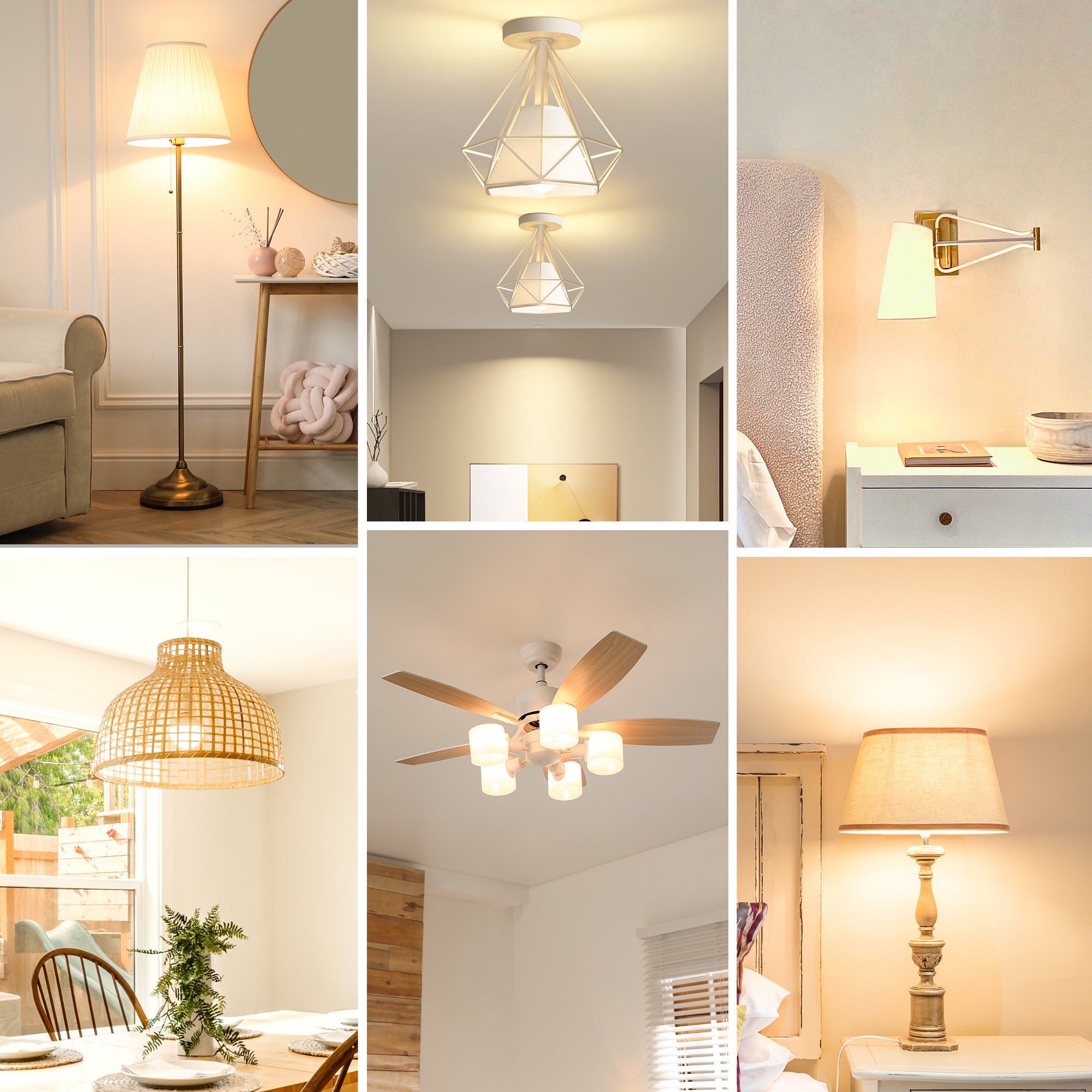 EDISHINE 6-Pack Dimmable LED Light Bulbs 60 Watt Equivalent 2700K Warm White 800 Lumen A19 LED Bulbs E26 Base - HDLA19M