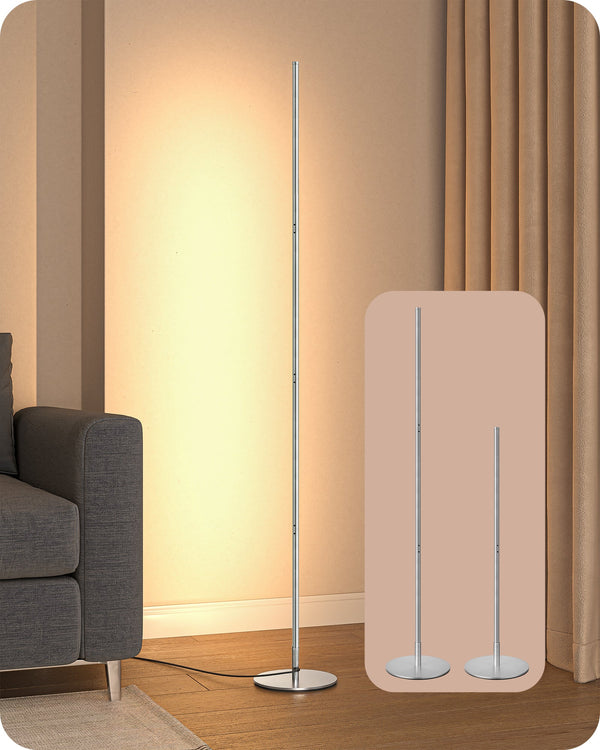 EDISHINE LED Corner Floor Lamp, Dimmable, 57.5" Adjustable Height, 3000K Warm White Light-HFLCB1C