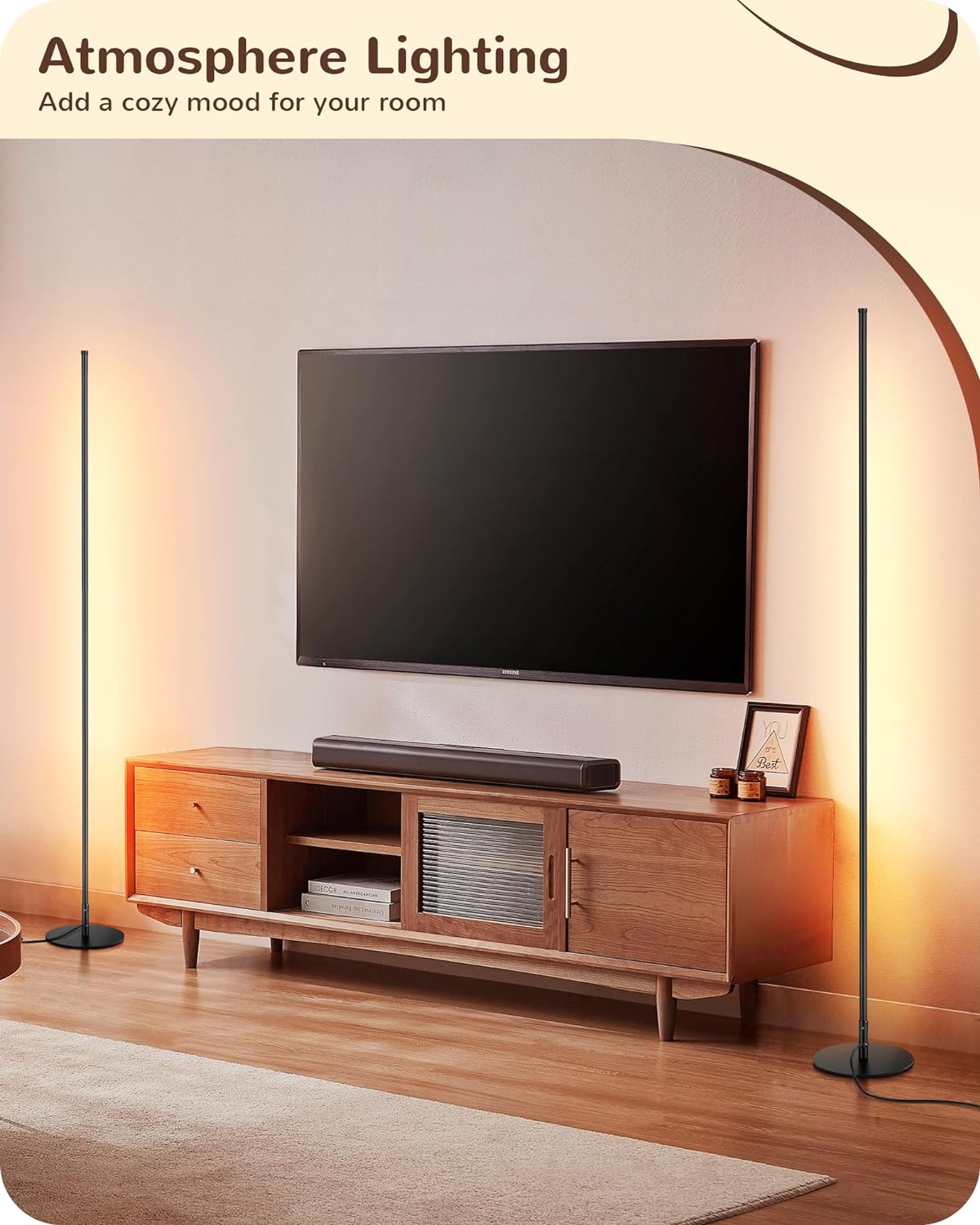 Modern Minimalist Dimmable LED Corner Floor Lamp with Remote Control - Black