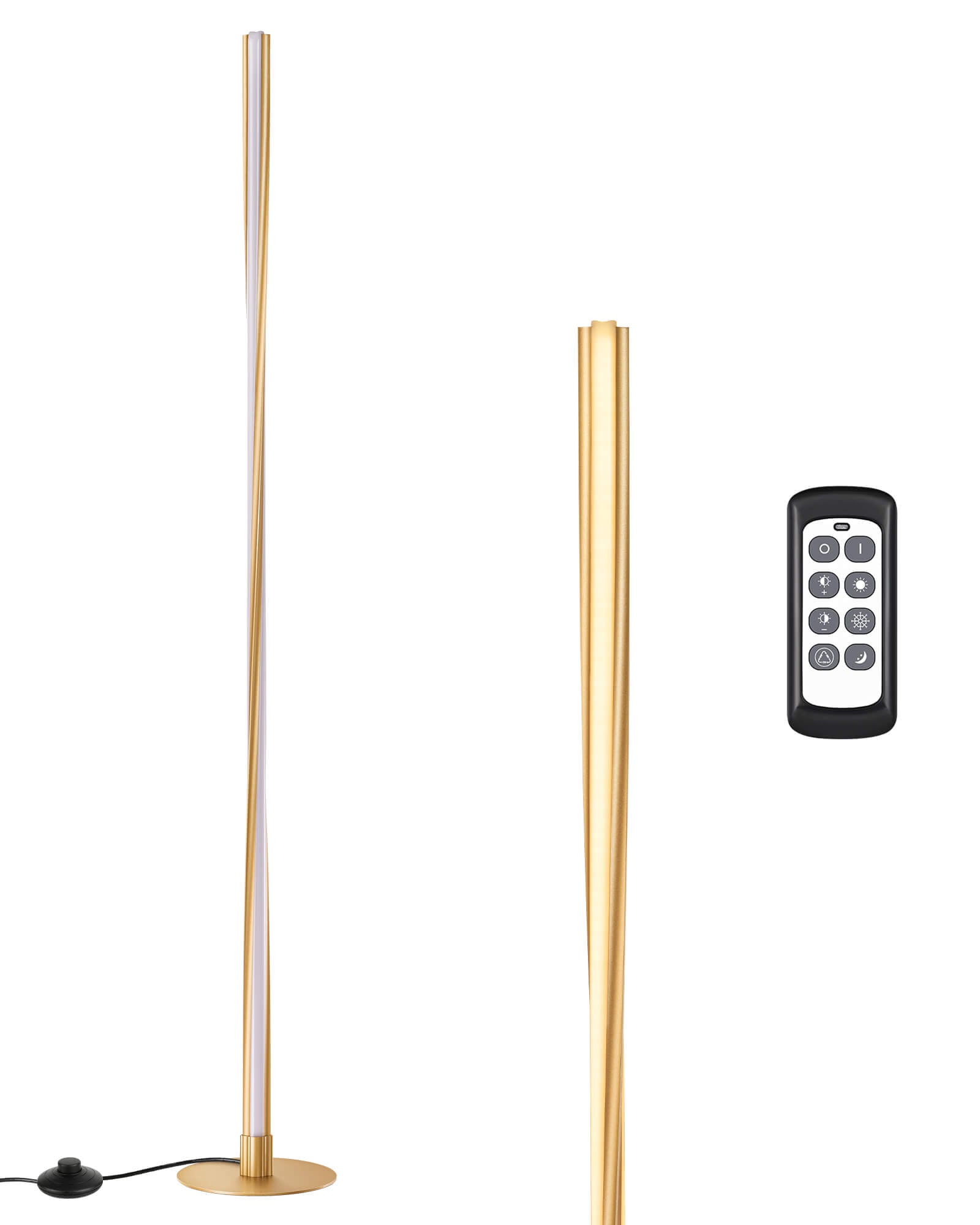 EDISHINE Helix Dimmable LED Corner Floor Lamp with Remote & Foot Switch 