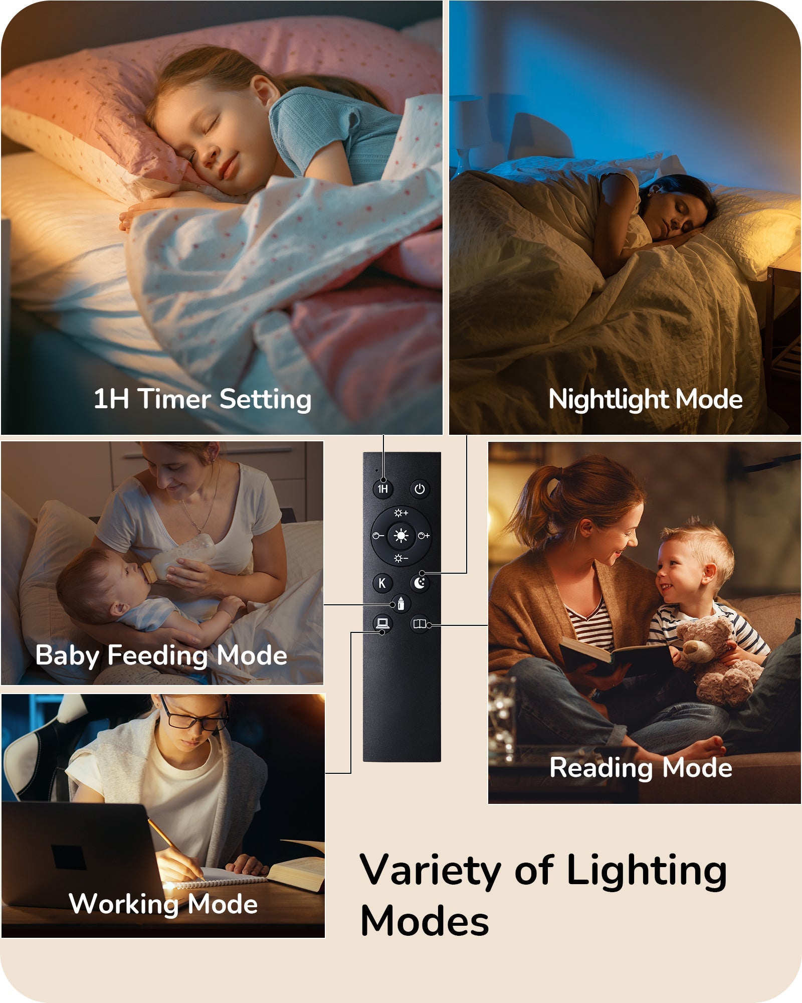 EDISHINE Pole Floor Lamp with Fabric Shade -HFLEC1B