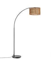 EDISHINE 76'' Rattan Arched Dimmable Floor Lamp With Remote Control And Bulb Included-HFLEC4B