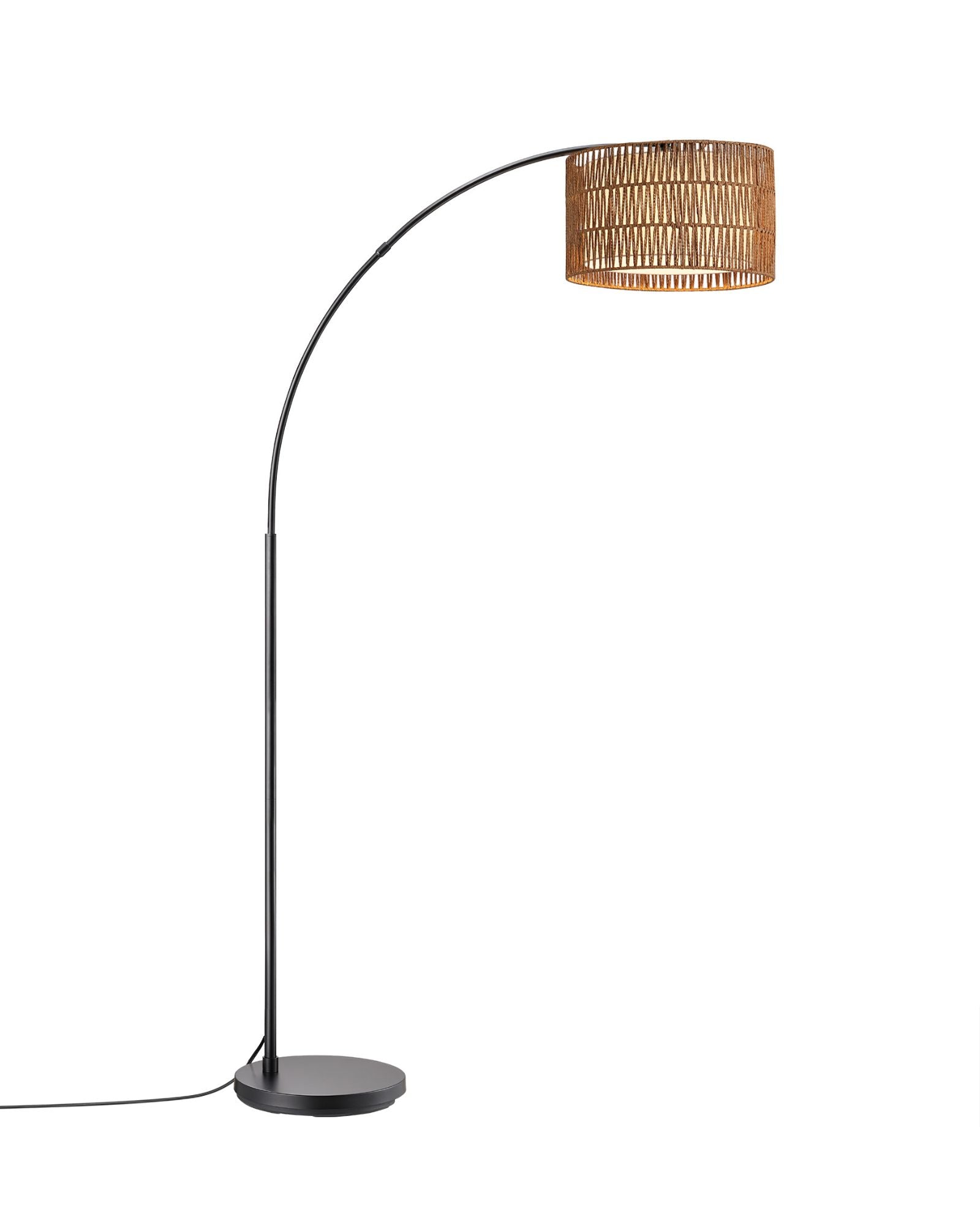 EDISHINE 76'' Rattan Arched Dimmable Floor Lamp With Remote Control And Bulb Included-HFLEC4B