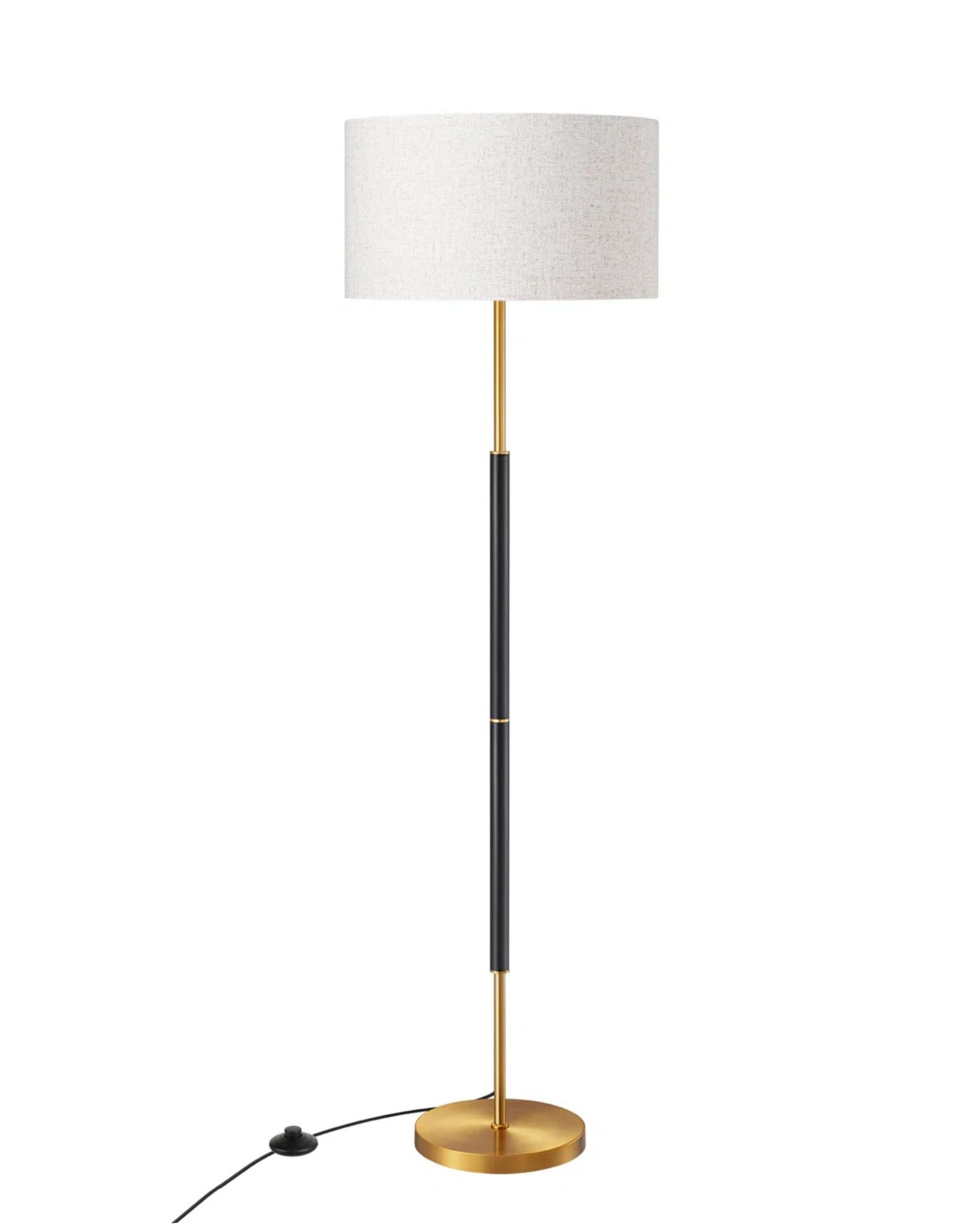 EDISHINE Dimmable Traditional Floor Lamp with Linen Shade and Remote Control - LED Bulb Included 
