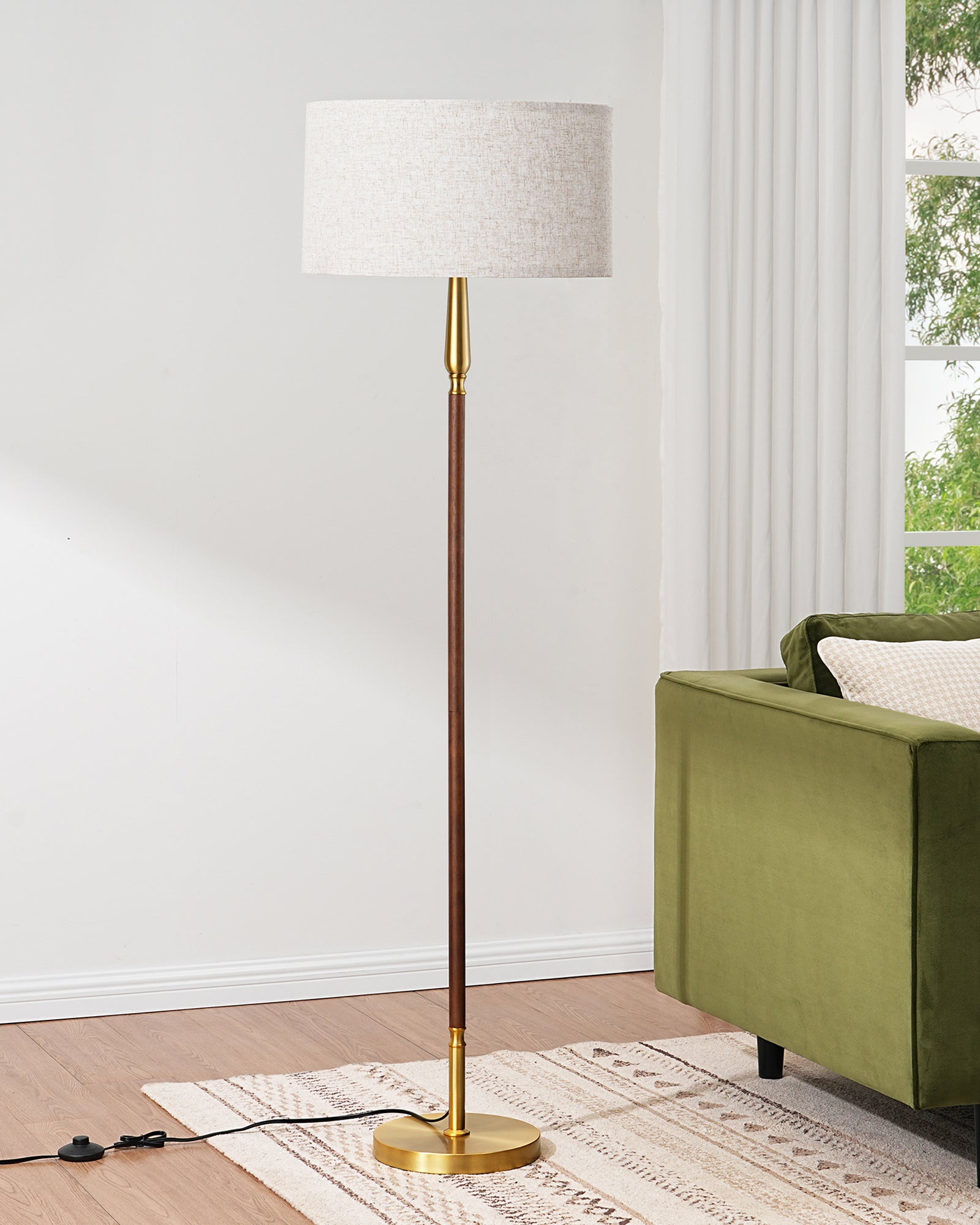 EDISHINE 61.8" Dimmable Standard Floor Lamp With Remote And Bulb Included-HFLFC2A