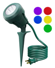 LED Outdoor Spotlight, 4.8W 5000K Waterproof Landscape Light with 180° Adjustable Head, 5 Color Options - HGSL01B1 - HGSL01D1