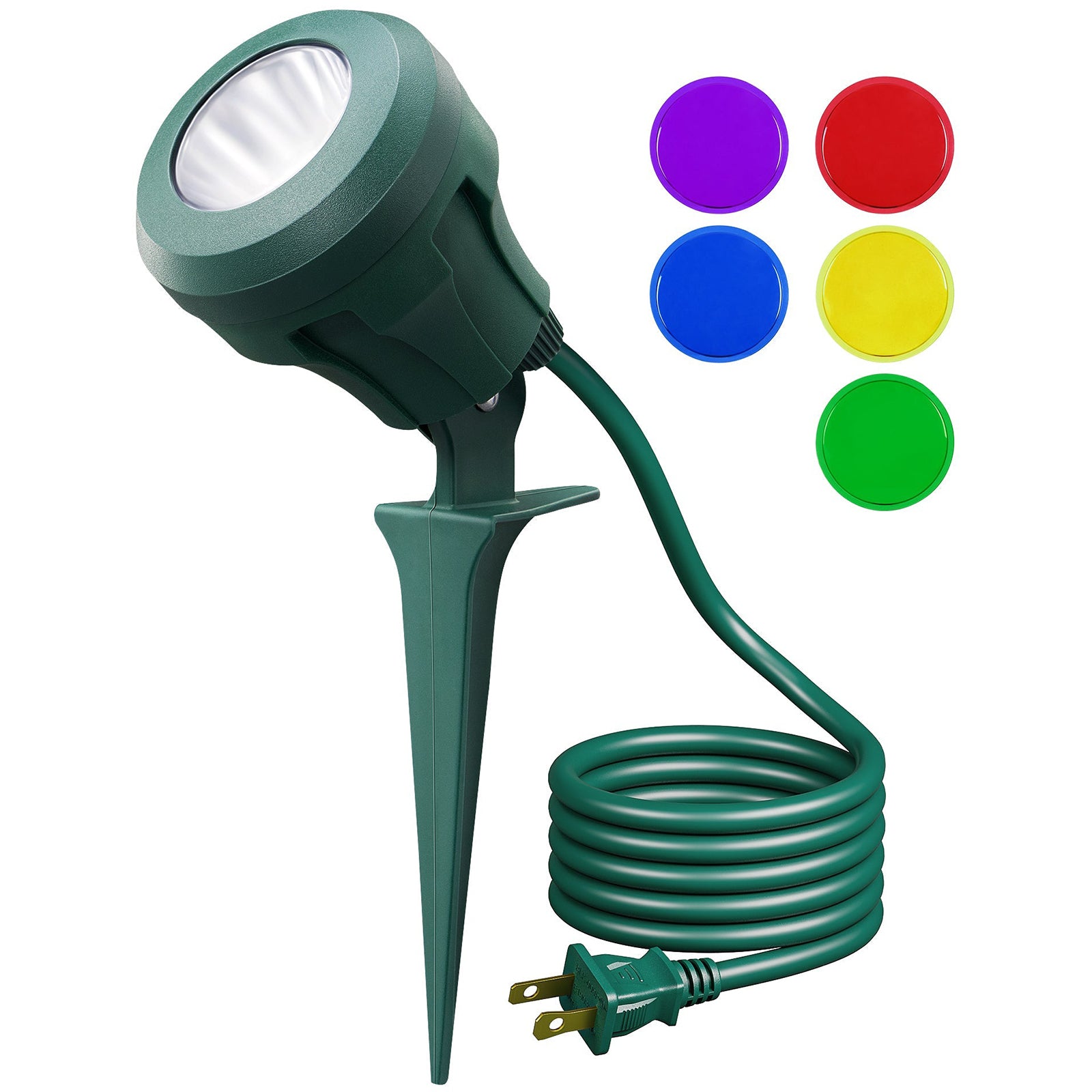 LED Outdoor Spotlight, 4.8W 5000K Waterproof Landscape Light with 180° Adjustable Head, 5 Color Options - HGSL01B1 - HGSL01D1