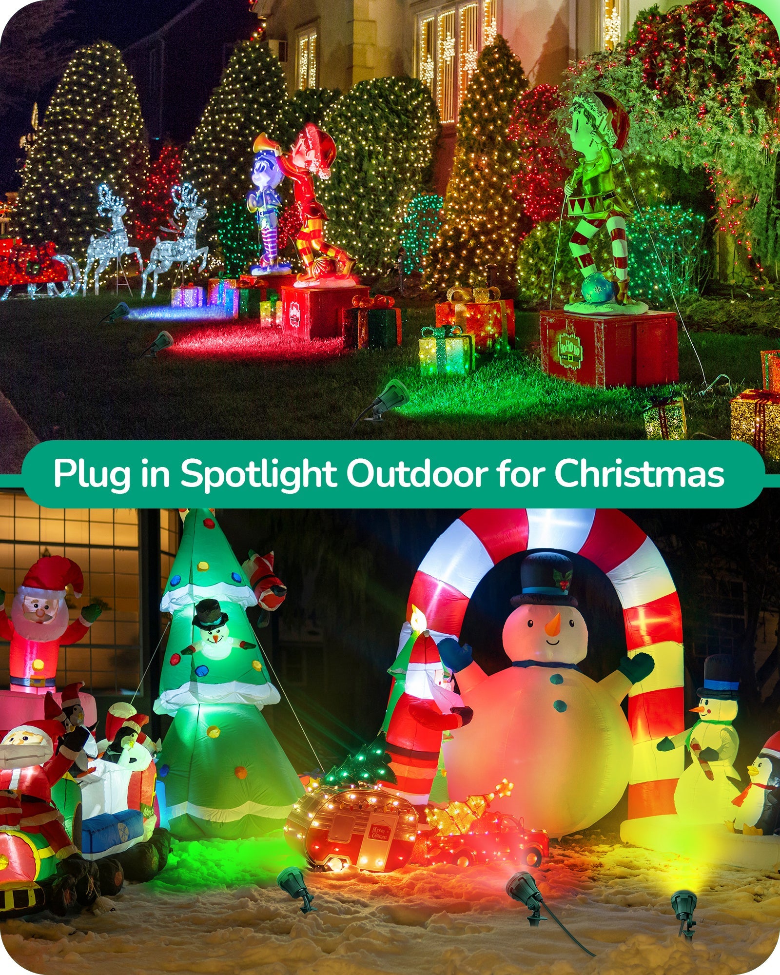 LED Outdoor Spotlight, 4.8W 5000K Waterproof Landscape Light with 180° Adjustable Head, 5 Color Options - HGSL01B1 - HGSL01D1