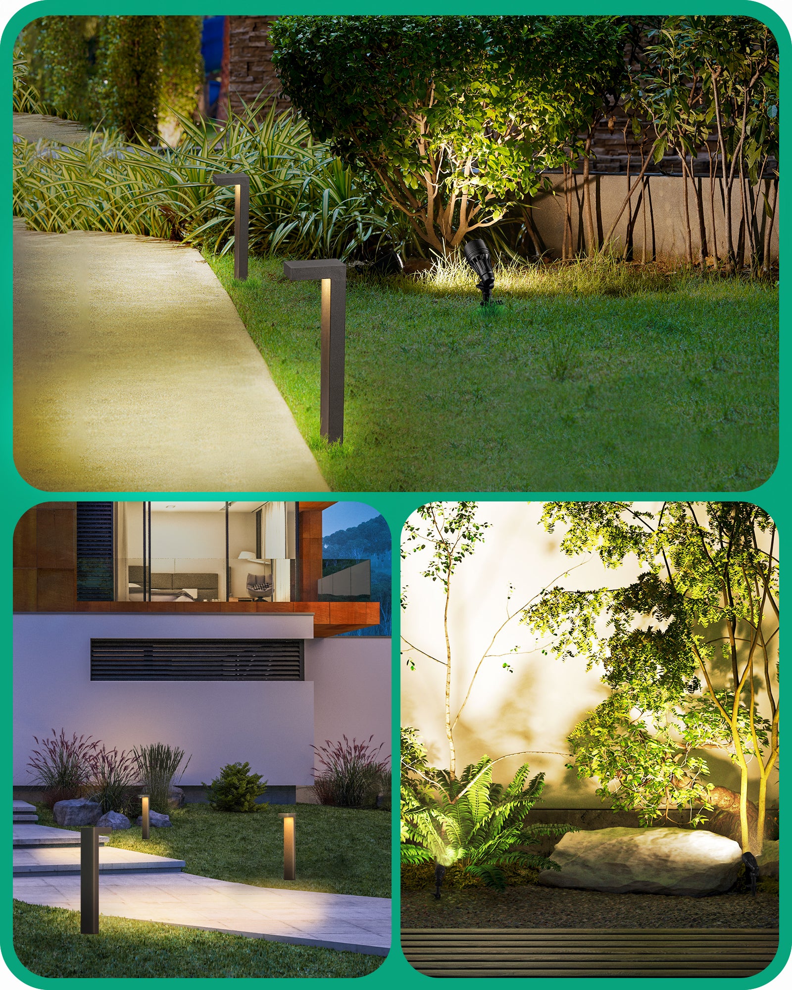 EDISHINE 8 Pack Low Voltage Landscape Lights Kit, 12V 3.2W 240LM-HGSL09C