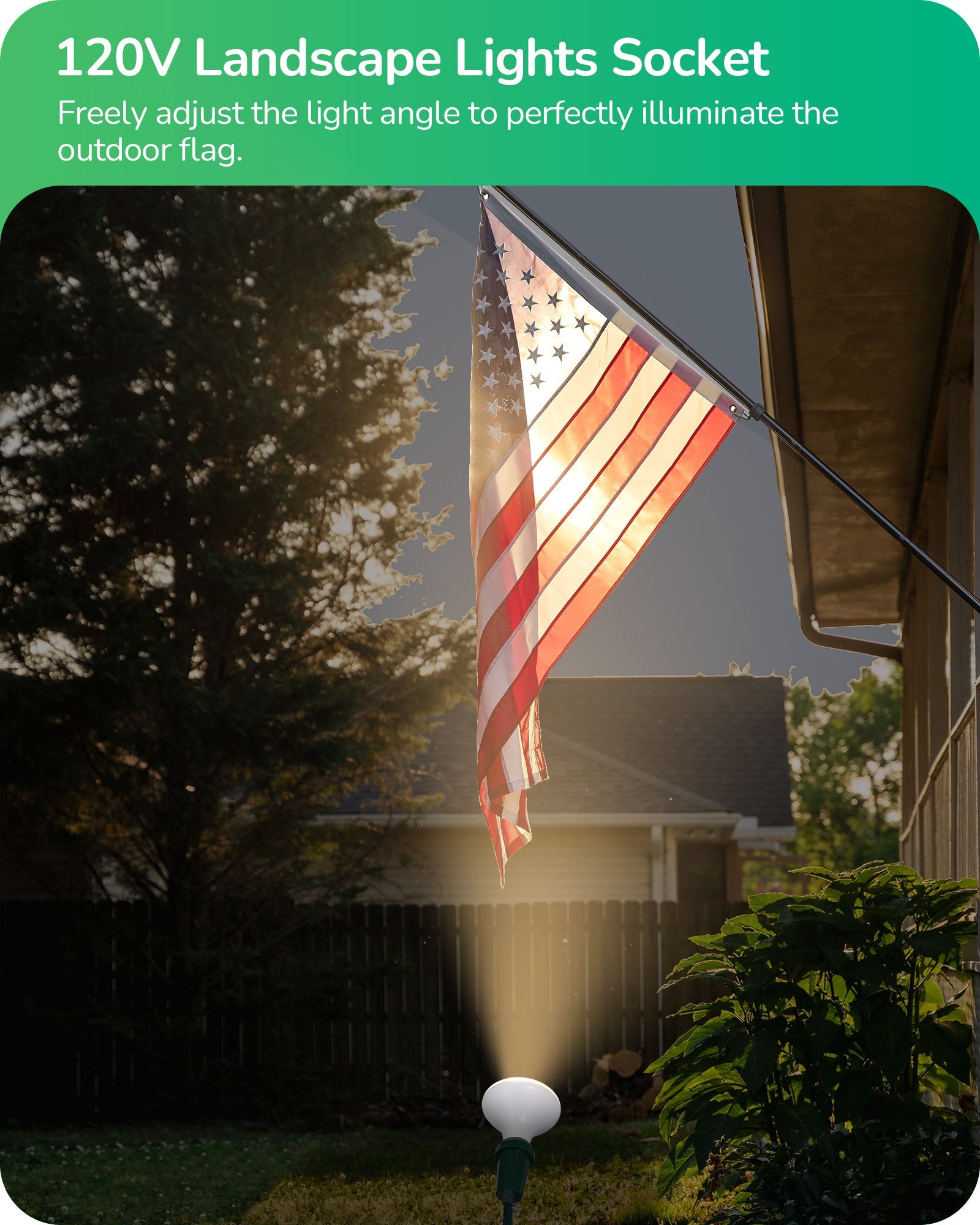 EDISHINE 120V Spotlights Outdoor Halloween, Plug in LED Flood Lights, Waterproof Landscape Lights Socket (2 Pack)-HGSL11B