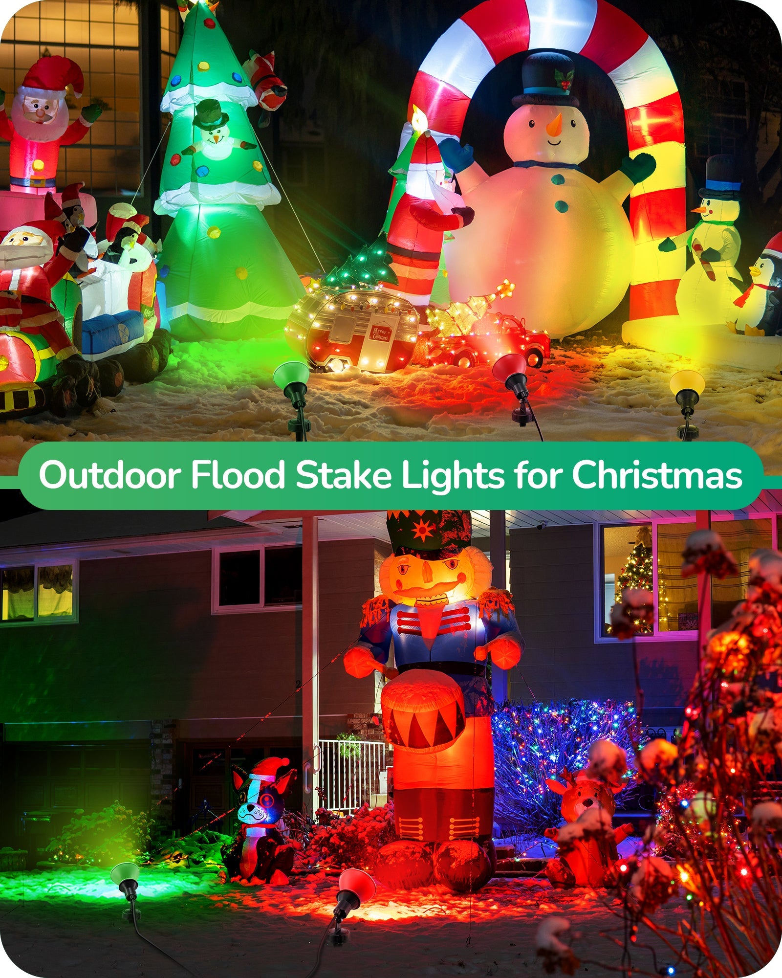 EDISHINE 120V 180掳 Adjustable Outdoor Spotlights (2 Pack)-HGSL15A