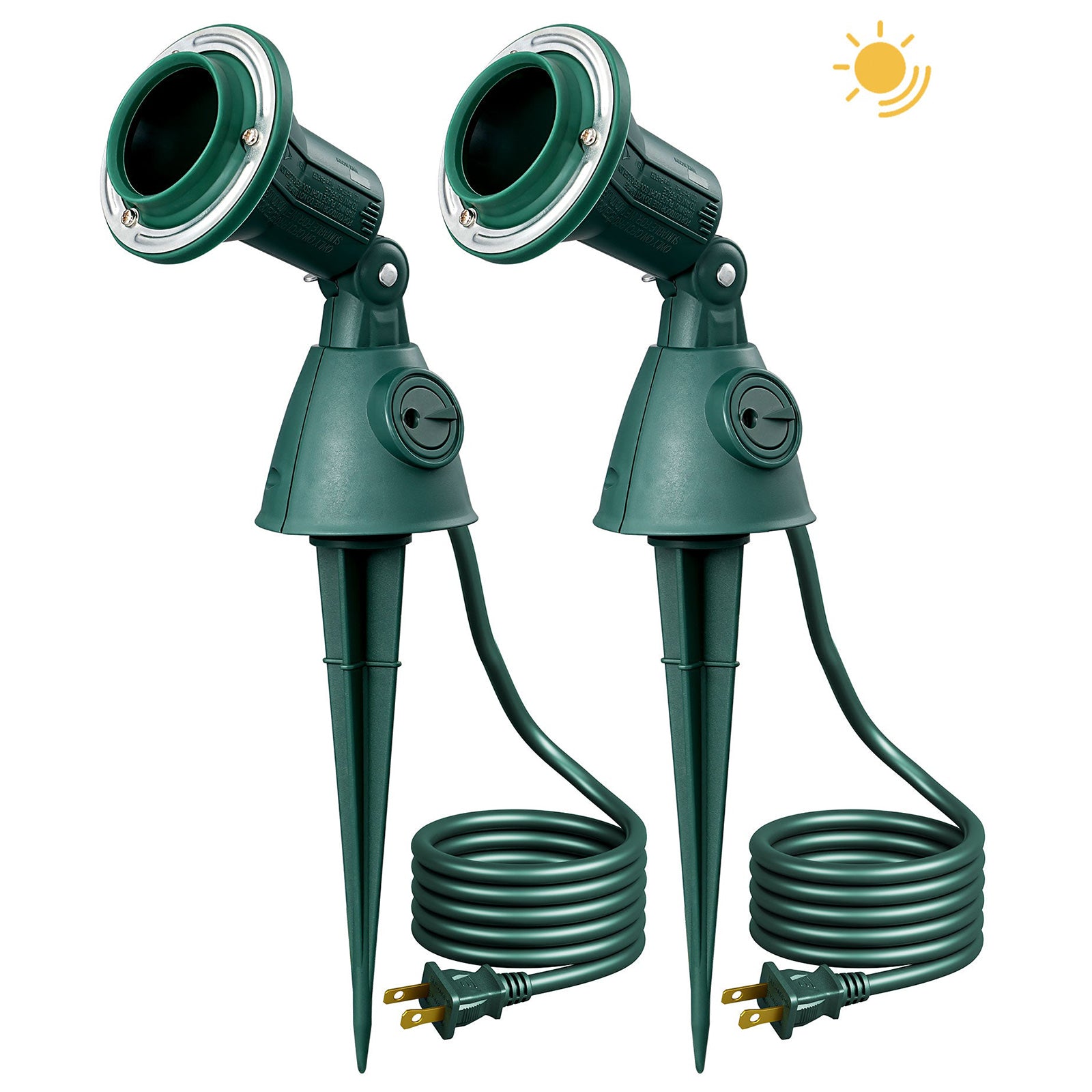 EDISHINE 120V Outdoor Landscape Light Socket for Holiday  (2 Pack) -HGSL16A