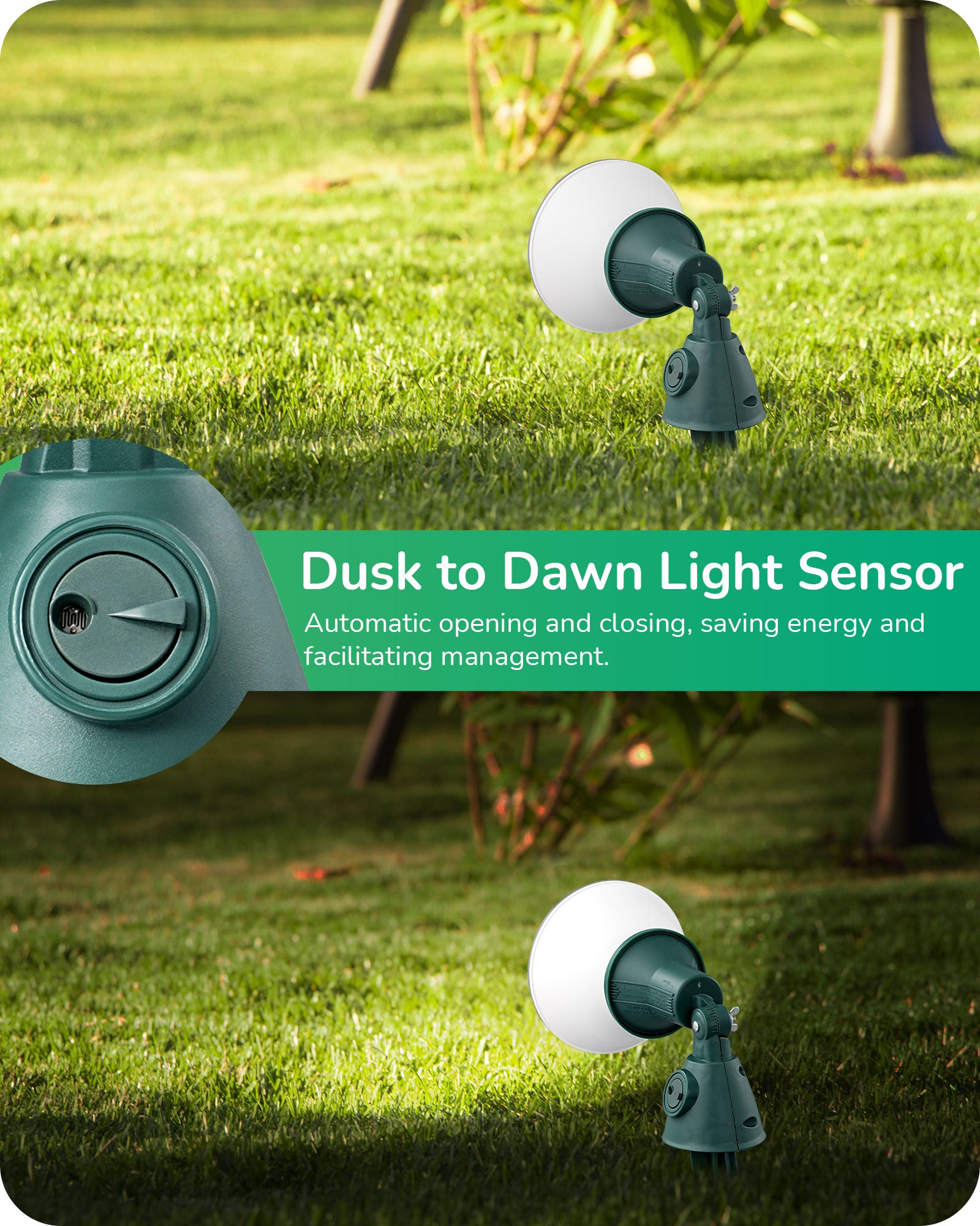 EDISHINE 2 Pack Christmas 120V Outdoor LED Spotlight-HGSL16A