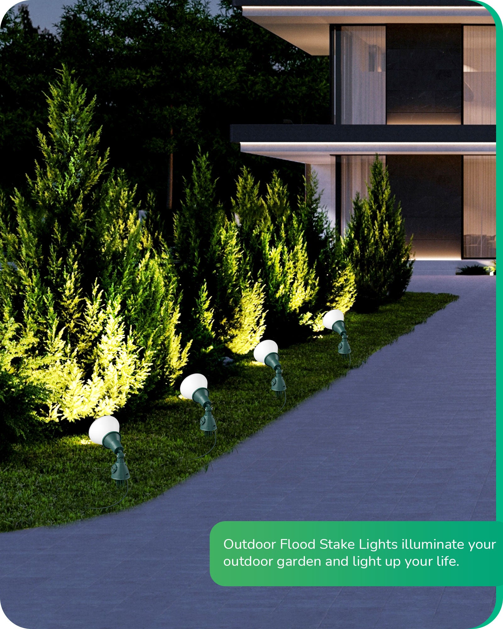 EDISHINE 2 Pack Christmas 120V Outdoor LED Spotlight-HGSL16A